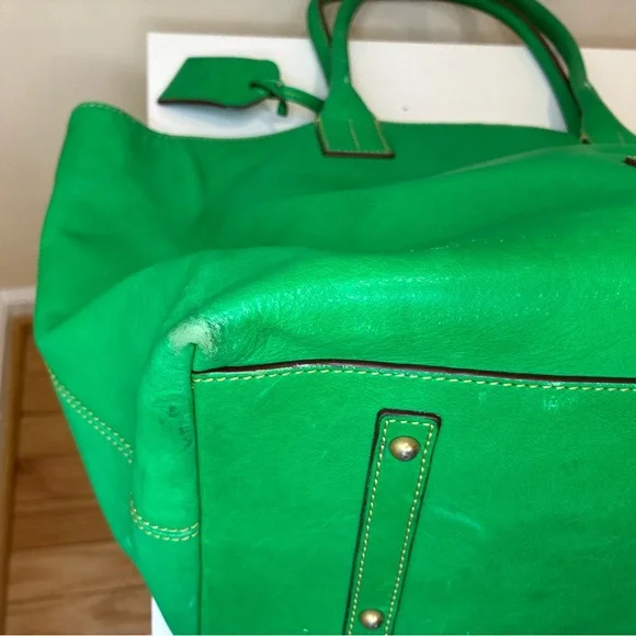 Dooney and Bourke Green Italian Leather Florentine Russel Tote - Picture 11 of 16